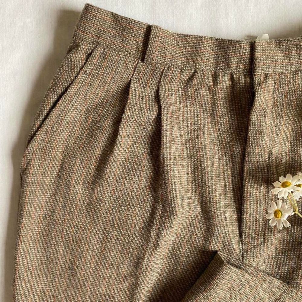 Vintage brown wool blend trousers - Picture 3 of 4